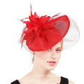 Wholesale Party/Races Sinamay Flower Fascinator Hats Headband with Feather For Ladies